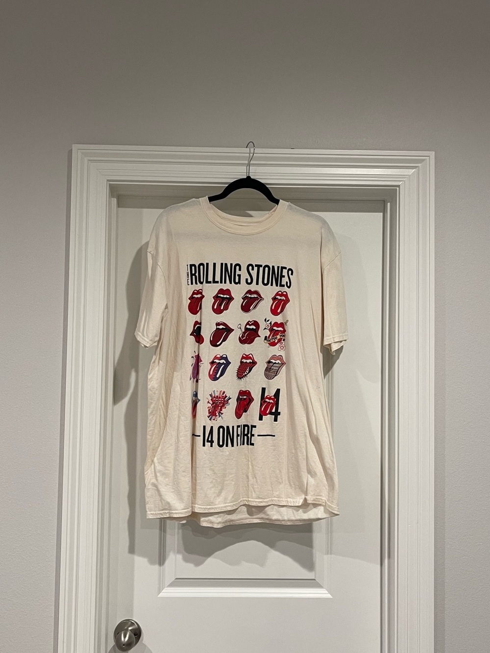 the Rolling Stones Kids Graphic Tee - Cream with Red Prints